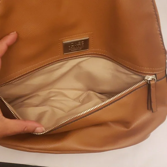Jones New York Signature Tan Backpack Silver Hardware - Picture 10 of 14